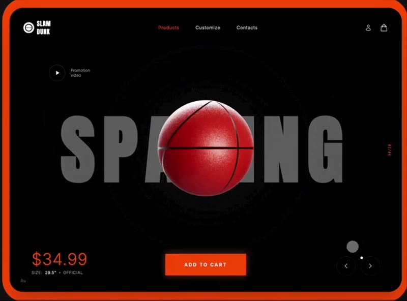 Démo de boutique en ligne d'équipement sportif